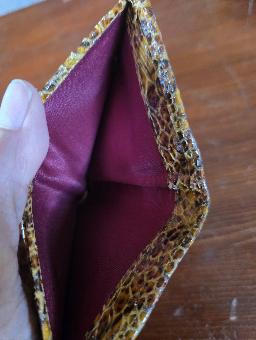 HOBO Brown Snakeskin-Patterned Coin Wallet with Silver Frame - Picture 4 of 5
